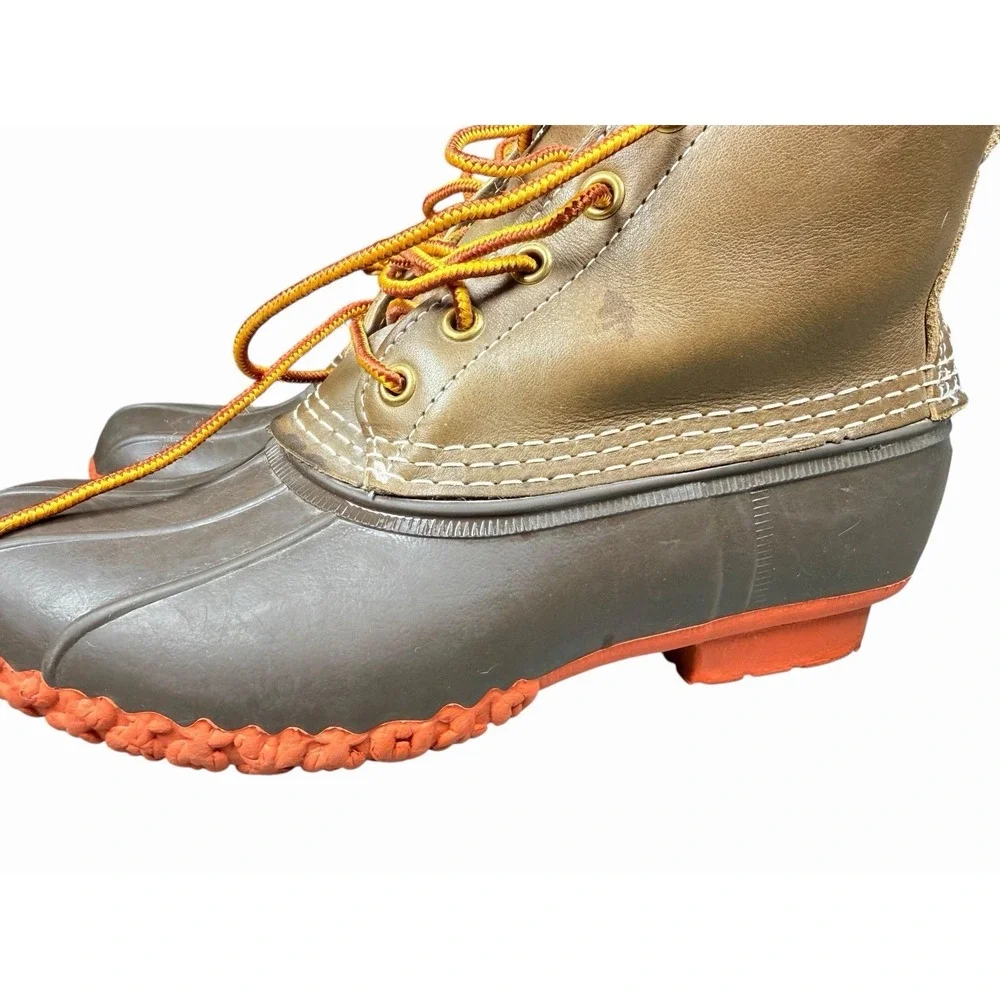 L.L. Bean Maine Hunting Duck Boots 2017 Limited Orange Chain Sole USA Womens‎ 7M